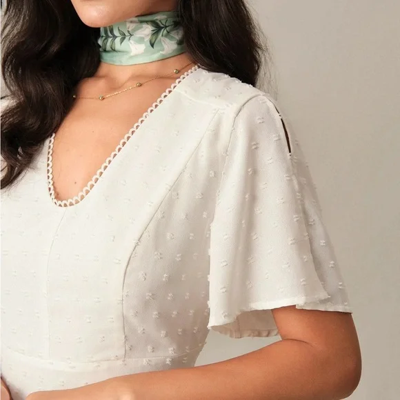 Rihoas Solid White High Waisted Split Maxi Dress - Picture 2 of 5